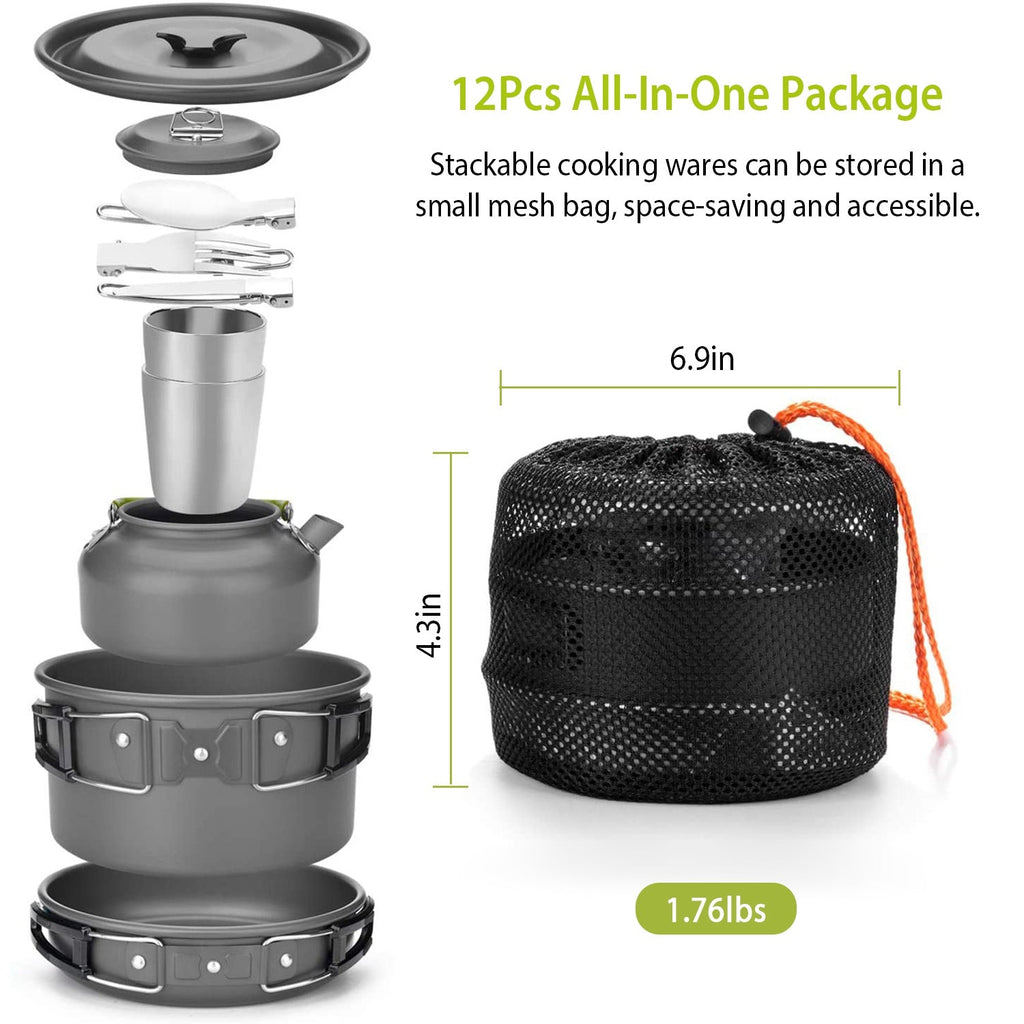 Virayee 12-Piece Camping Cookware Set